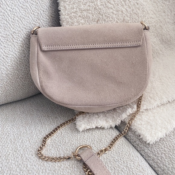 Suede shoulder bag Blush Pink - Picture 4 of 7